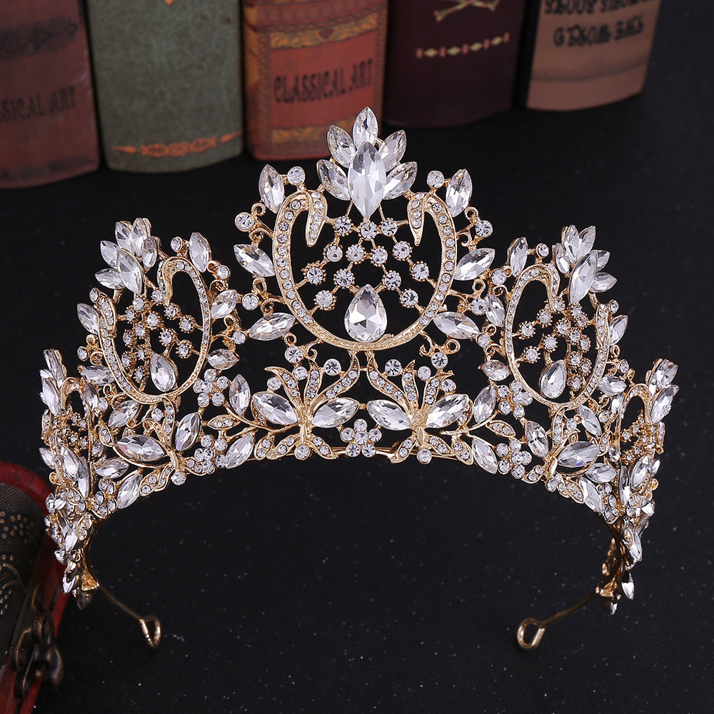 Baroque Rhinestone Crown Bridal Wedding Hairband Headband