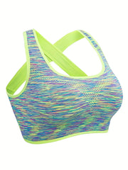 3pcs Criss Cross Back Sports Bras Comfy & Breathable Yoga Workout Tank Bra
