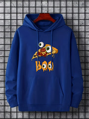 Scary Funny Pizza Cake Men's Hoodie for Fall Winter