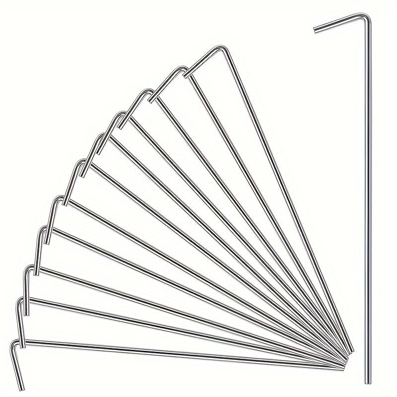 12 Pack Tent Stakes Heavy Duty Pegs Metal Stakes Tent Garden Stakes