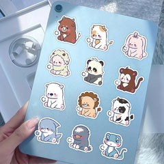 60pcs Animals PVC Sticker Packs for Kids Laptop Luggage Bike Notebook Decoration