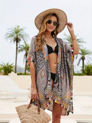 Boho Cover Up Women's Plus Paisley Print Beach Shawl