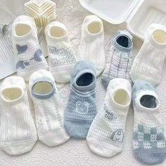 Girls Kids Cartoon Pattern Invisible Socks Breathable Non-slip Boat Socks