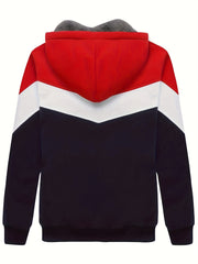 Kid's Block Stitching Fleece Jacket Zip Up Hoodie Coat