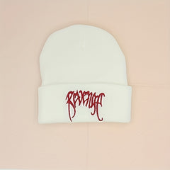 Letter Embroidery Wool Beanie Hooligan Knitted Hat