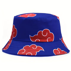 Red Clouds Print Bucket Hat Cartoon Sunscreen Fisherman Cap