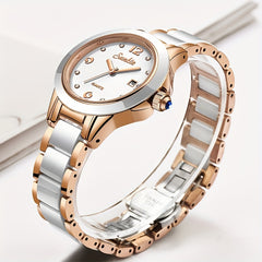 LIGE Schoolgirl Ceramic Watch Girl Quartz Watch Calendar Waterproof Wrist Watch