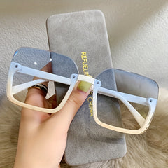 Semi Rimless Sunglasses Gradient Lens UV400