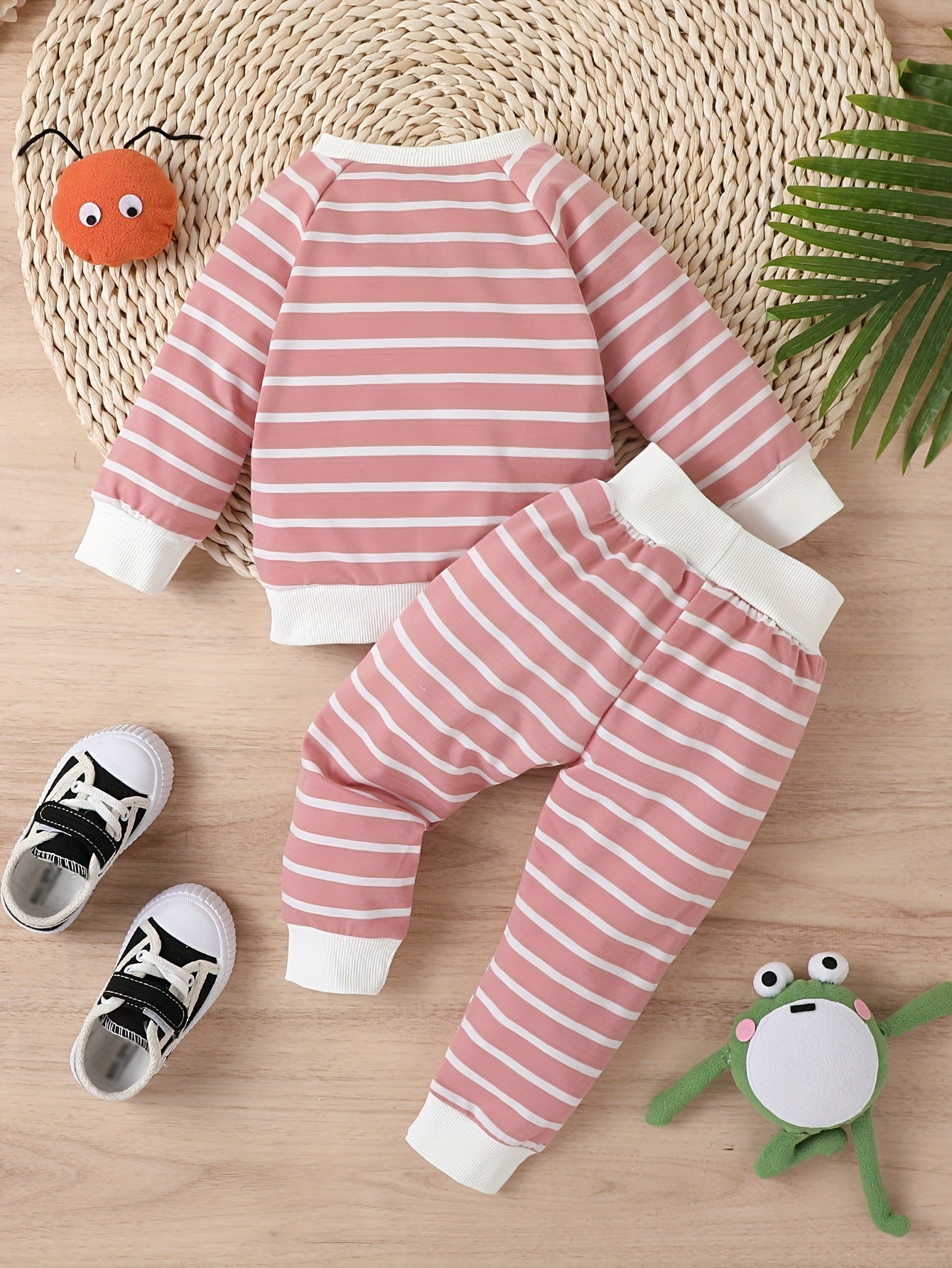 Toddler Striped Long Sleeve Pullover Tops & Pants Set