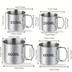 Stainless Steel Folding Water Cup Vintage Mugs For Outdoor Camping