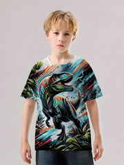 T Rex 3D Print Boys T shirt Lightweight Short Sleeve Top