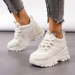 Thick Sole Shock Absorption Sports Sneakers, Inner Heighten Casual Walking Shoes