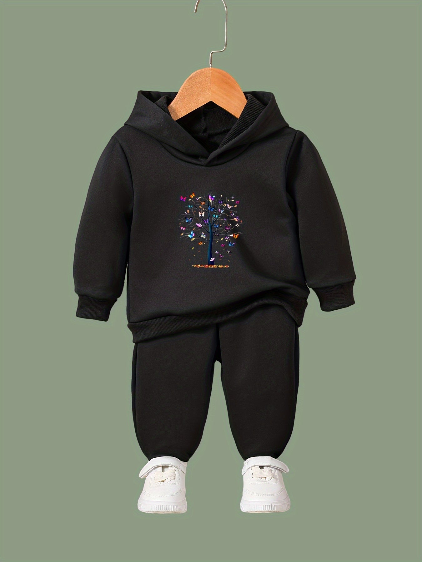 Tree Graphic 2pc Girls Activewear Set for Spring Fall Sports