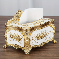 Rose Crown Tissue Box Holder for Home Living Room Hotel Bar Toilet Bath