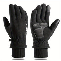 Men's Winter Cycling Gloves Touch Screen Polar Fleece Warm Sports Driving Gloves