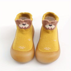 Baby Girls Cartoon Animal Print High Top Slip On Sock Shoes
