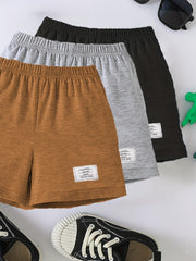 3pc Boys Comfortable Breathable Letter Print Shorts for Summer Outdoors