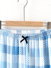 Plaid Sleep Bottoms Elastic Waistband Sleep Pants Women's Loungewear
