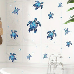 4pcs Creative Turtle Wall Stickers Bedroom Living Room Bathroom Refrigerator