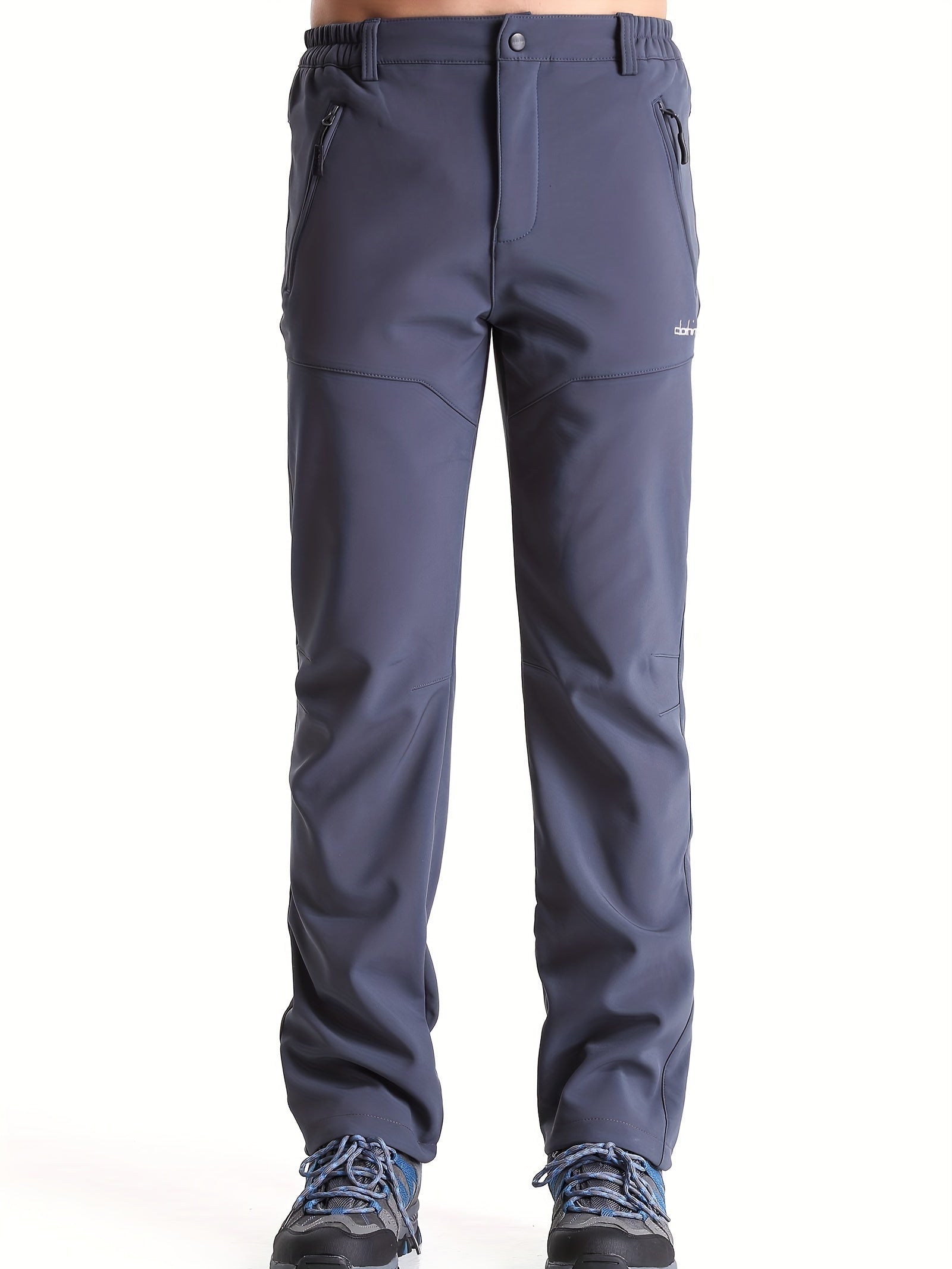 Men's Stretch Thermal Pants with Zipper Pocket for Winter Outdoor Activities
