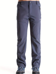 Men's Stretch Thermal Pants with Zipper Pocket for Winter Outdoor Activities