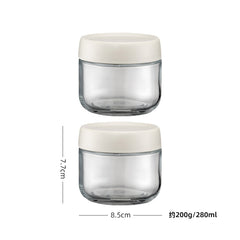 2pcs Kitchen Glass Sealed Jar With Lid Small Moisture-proof Storage Jar