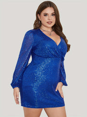 Sequin Long Sleeve Occasion Dress