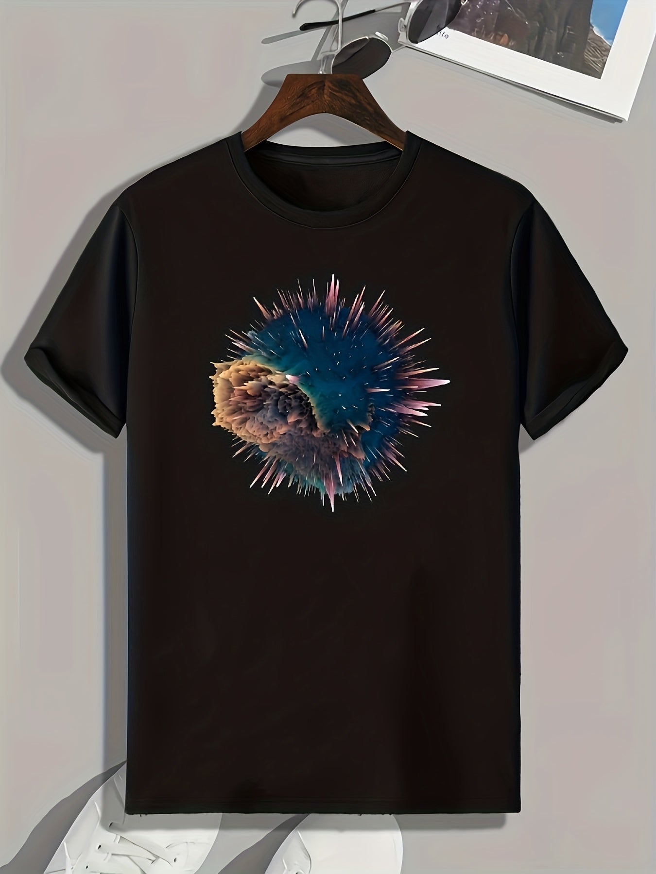 Sea Urchin Print Men's Graphic Tee for Summer