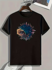 Sea Urchin Print Men's Graphic Tee for Summer