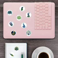 500pcs Peacock Stickers Roll Vinyl Stickers Scrapbook Journaling Laptop Bumper