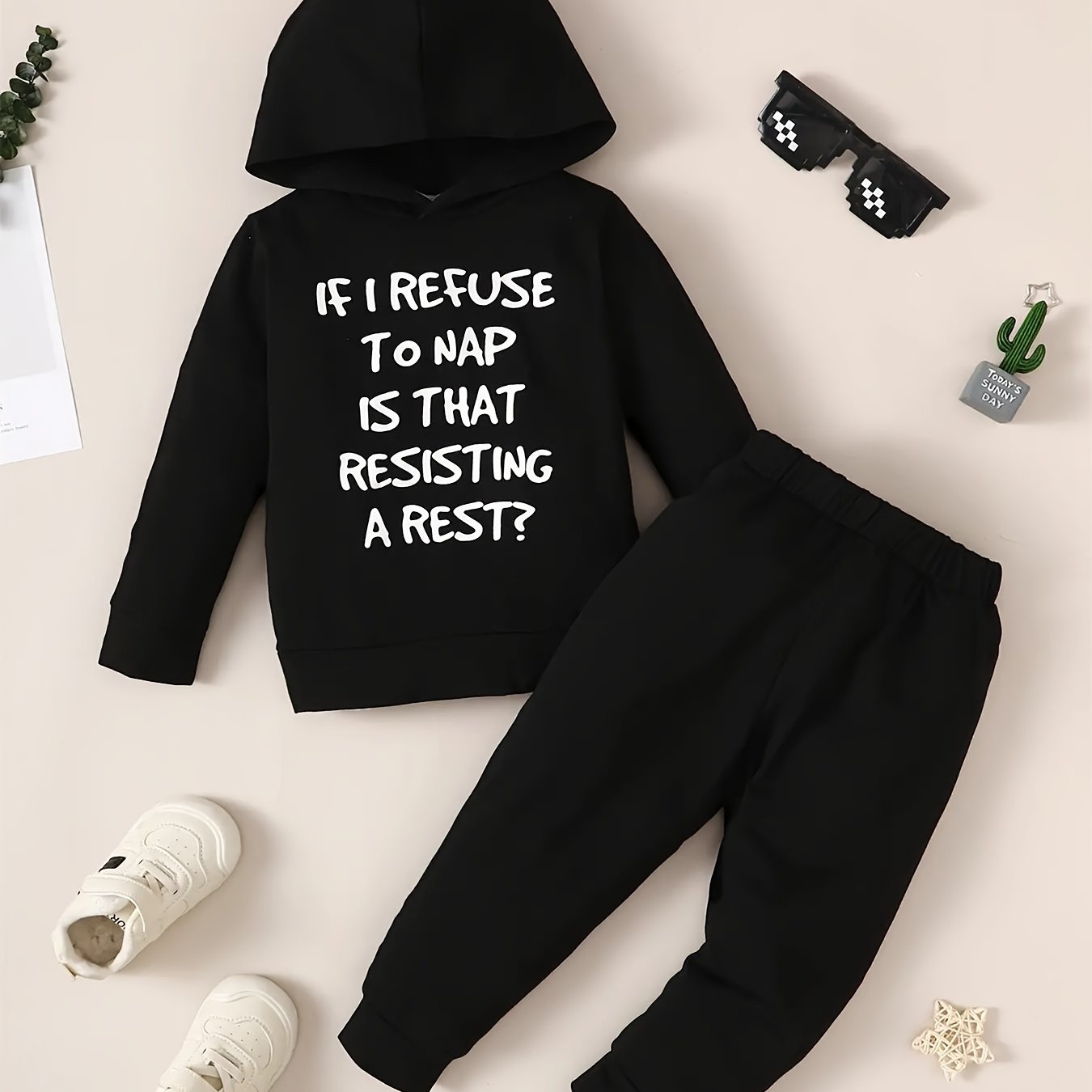 Baby Boys Hooded Sweatshirt Top Pants Set