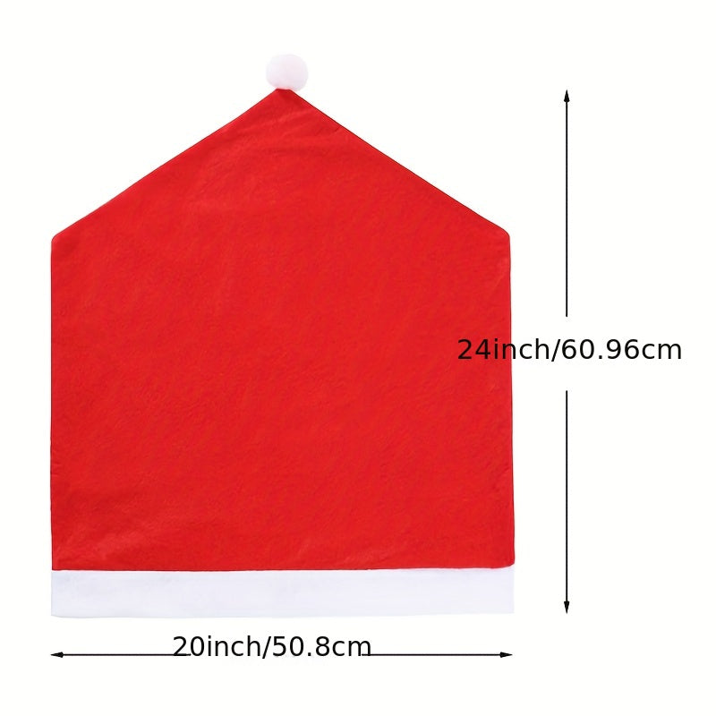 Christmas Dining Chair Slipcover Santa Claus Hat Chair Back Cover