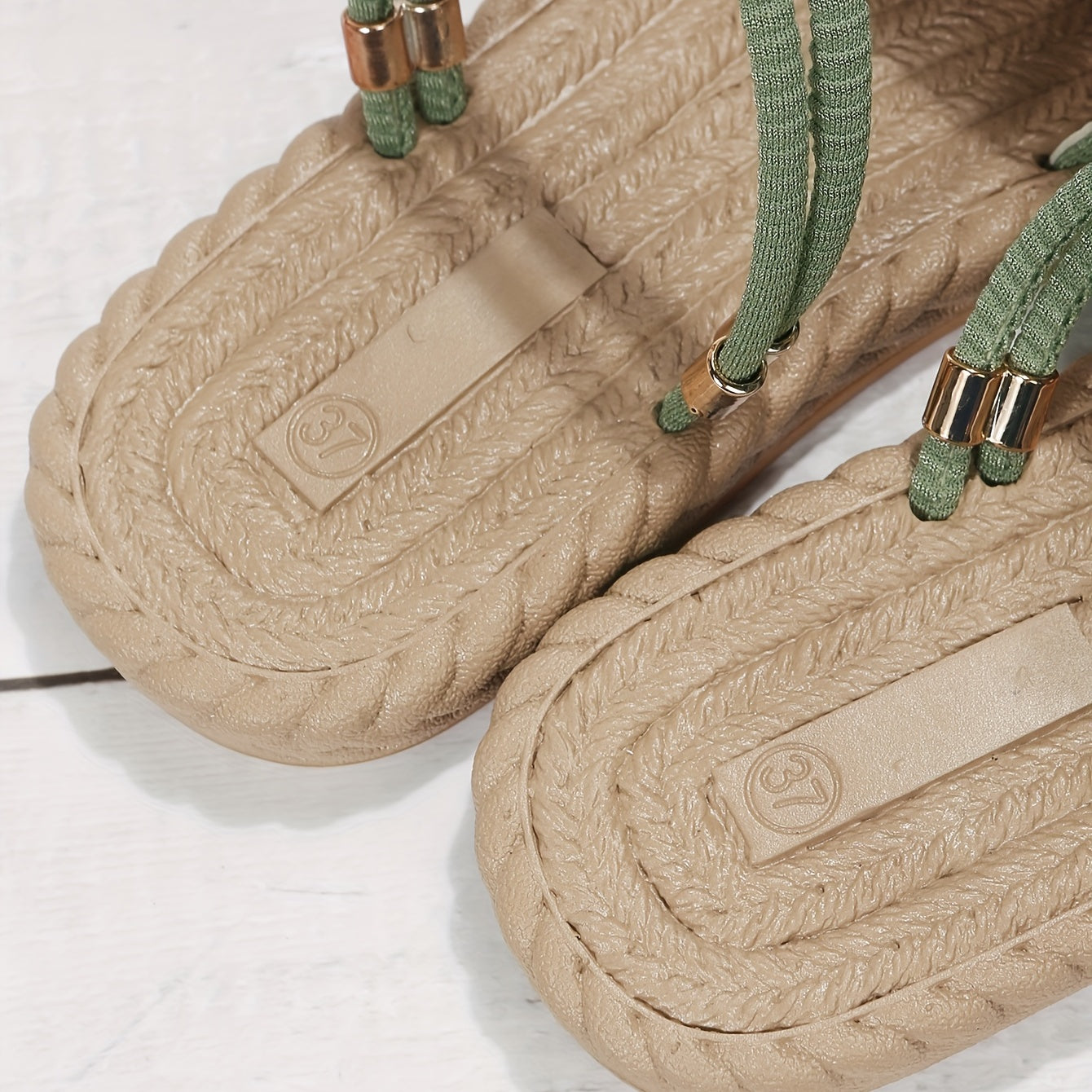 Women's Linen Sandals with Bowknot Detail