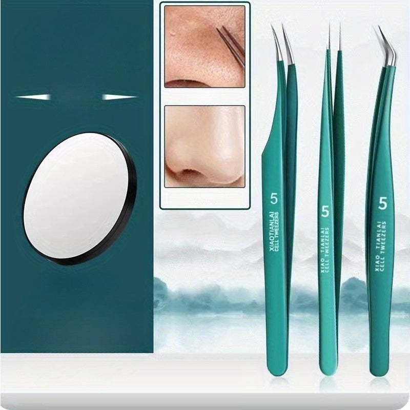 3pcs Sharp Acne Clipper Ultra fine Pimple Tweezers