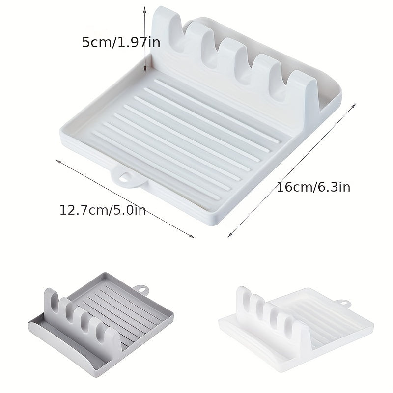 Kitchen Pot Cover Rack Countertop Storage Shelf Utensil Rest Spoon Tray