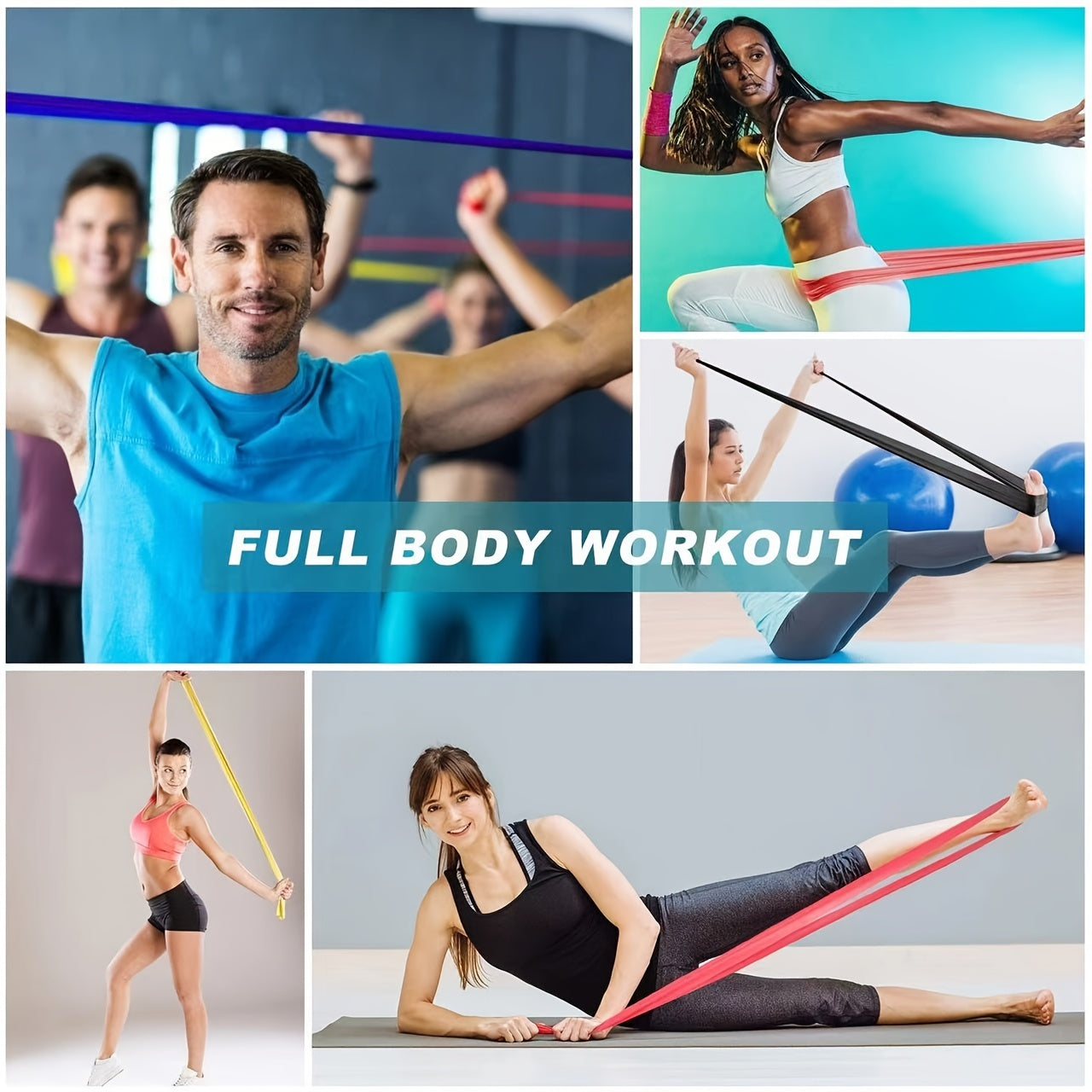 Solid Yoga Elastic Band TPE Fitness Resistance Band