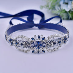 Bohemian Beaded Rhinestone Bridal Sash Wedding Dress Belt Accessory