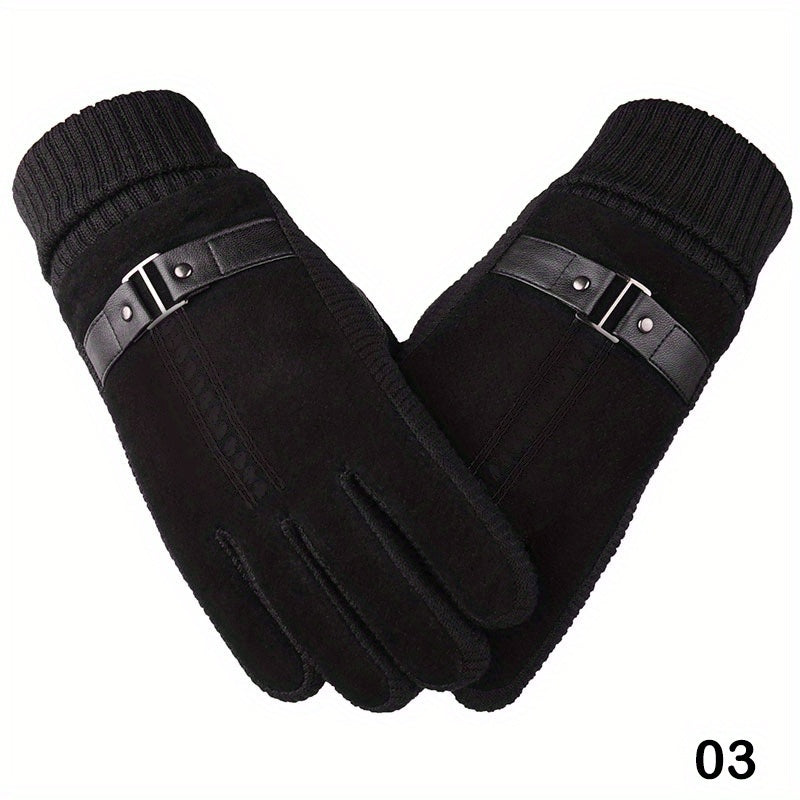 Men's Leather Cycling Motorcycle Gloves Anti skid Grip