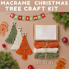 3pcs Macrame Christmas Tree DIY Kit, Perfect Gift for Friends and Family