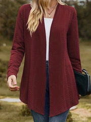 Jacquard Open Front Cardigan