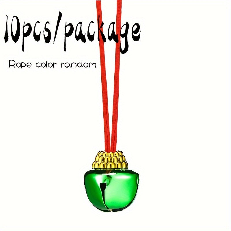 10pcs Christmas Bell Necklace Holiday Party Necklace Decoration