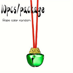 10pcs Christmas Bell Necklace Holiday Party Necklace Decoration
