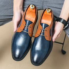 Men's Block Derby Shoes Lace up Front Dress Shoes - Office Business Formal