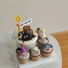 Mini Fur Ball Hats for Cake Decoration