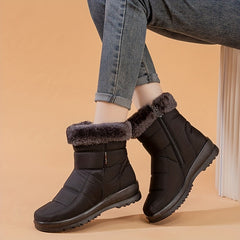 Women's Side Zip Snow Boots Plush Inner Thermal Ankle Boots Non Slip