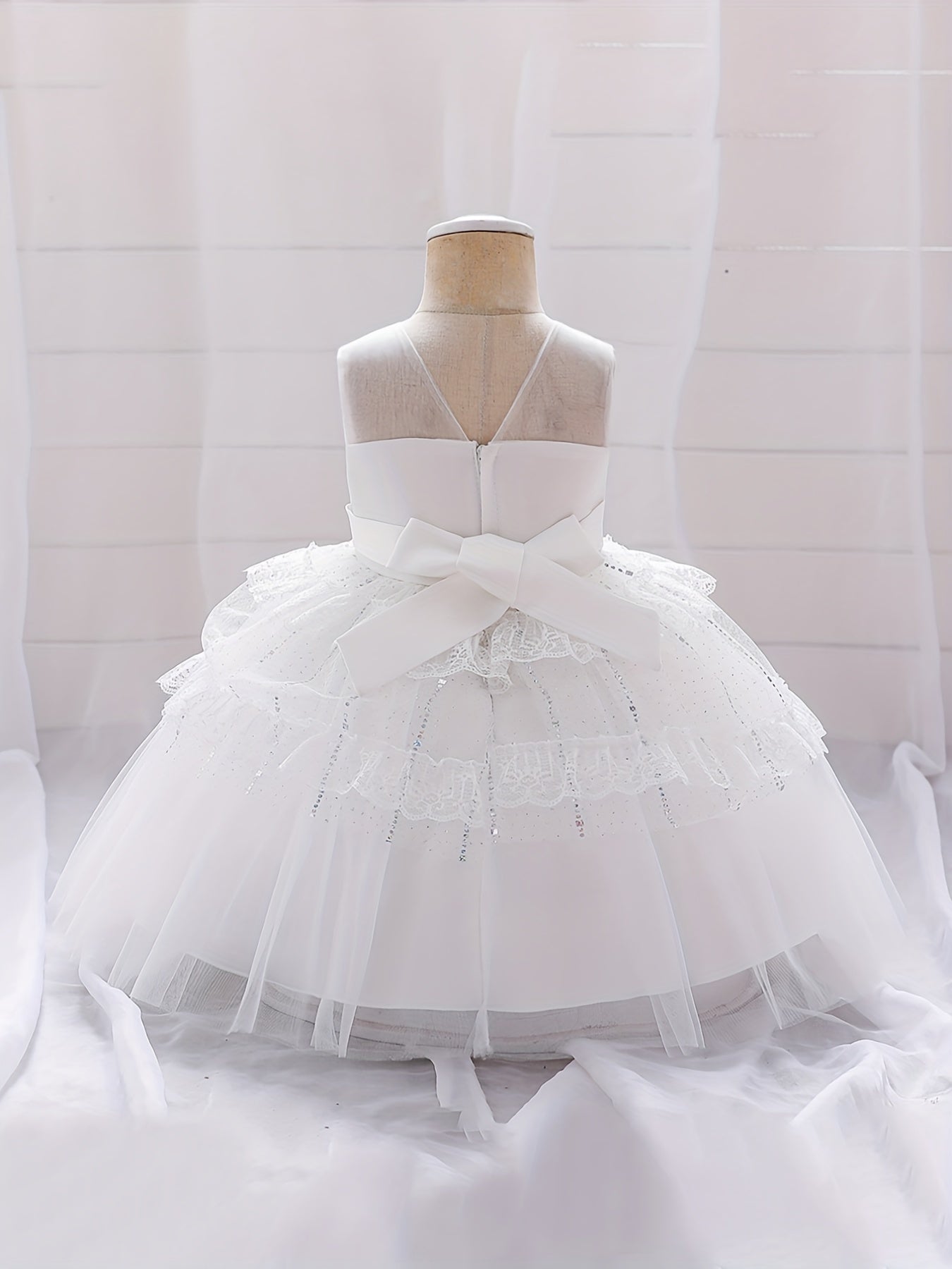 Fairy Ruffle Lace Puffy Dress Girl's Birthday Party Dinner Cosplay Show Wedding