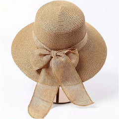 Wide Brim Bowknot Sun Hat Straw Bucket Hats for Women Summer Outdoor