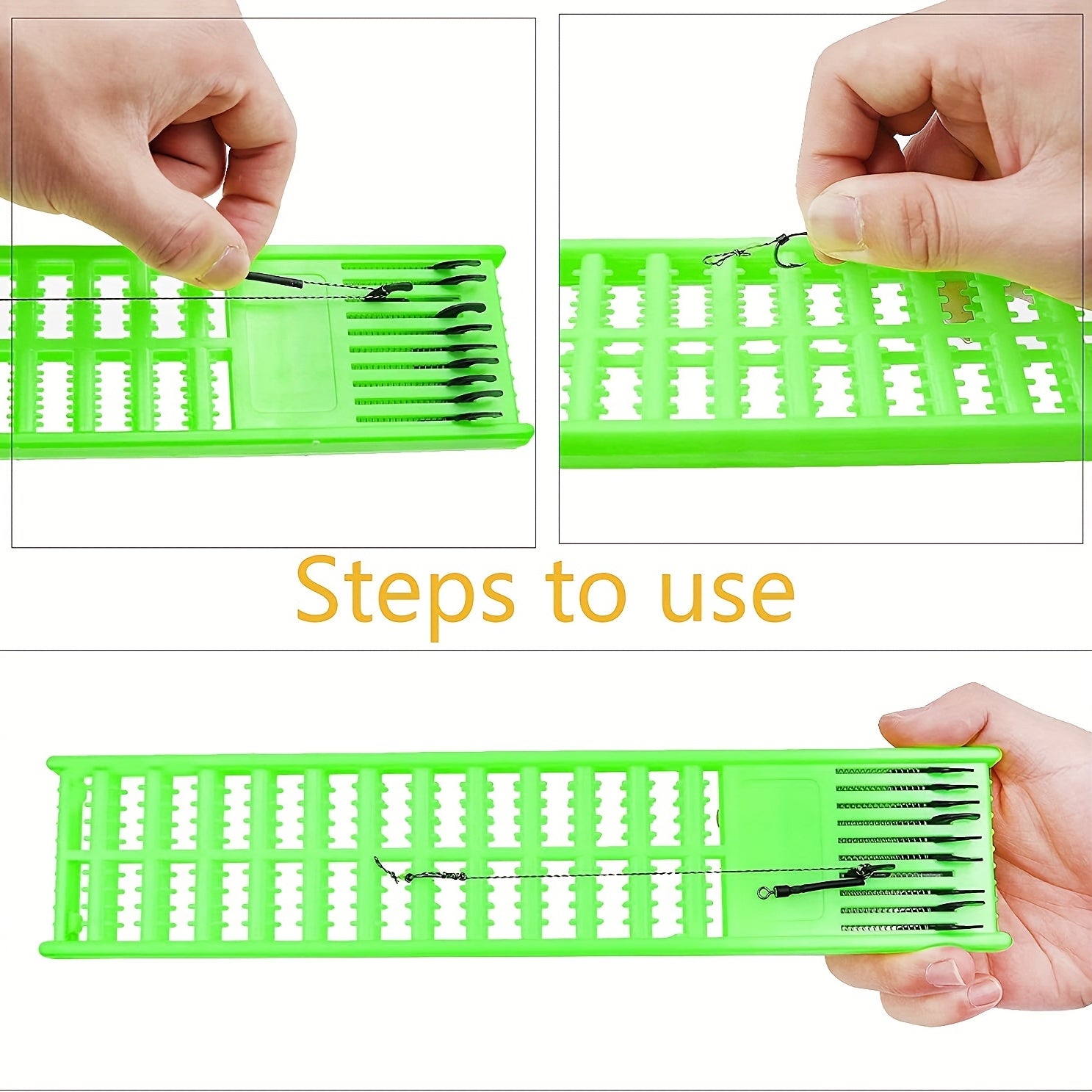 Organized Fishing Snelled Hook Holder Storage Tray for Jigs and Hooks