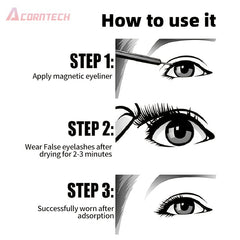 5 Pairs Magnetic False Eyelashes Set Liquid Eyeliner And Tweezers