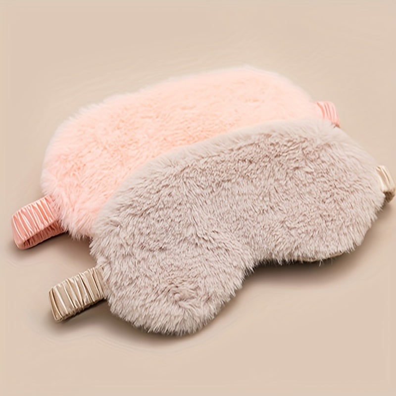 Soft Rabbit Fur Silk Eye Mask for Travel Night & Restful Sleep